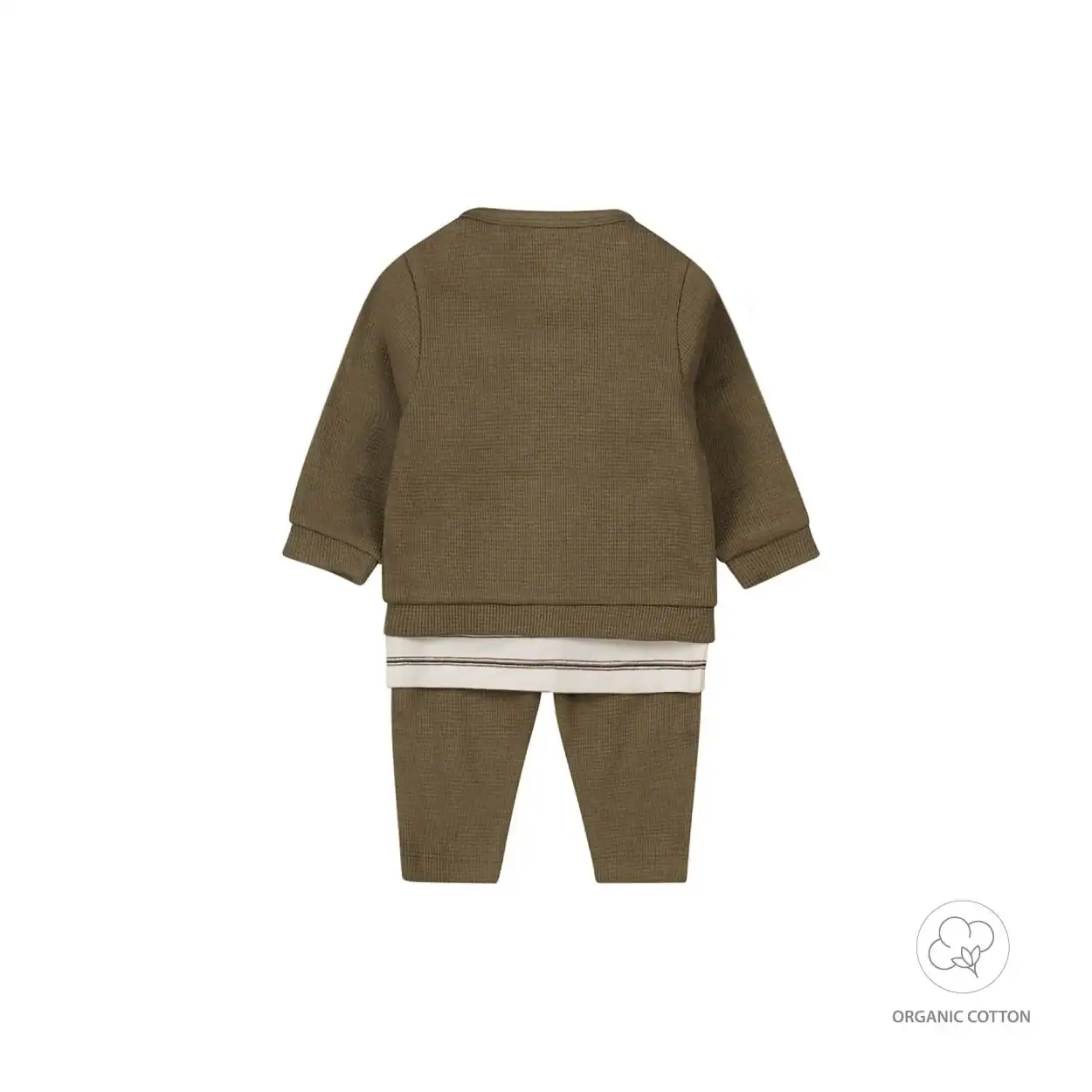 Dirkje jongens bio baby T-shirt broek vest groen offwhite Dirkje jongens bio baby T-shirt broek vest groen offwhite - Afbeelding 2