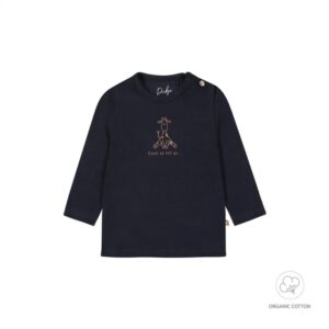 Dirkje jongens bio baby longsleeve donkerblauw giraf