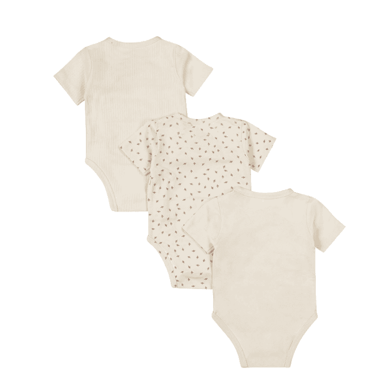 Dirkje unisex baby bio overslagromper 3 stuks off white dirkje unisex