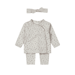 dirkje baby set meisje longsleeve broek haarband blauw