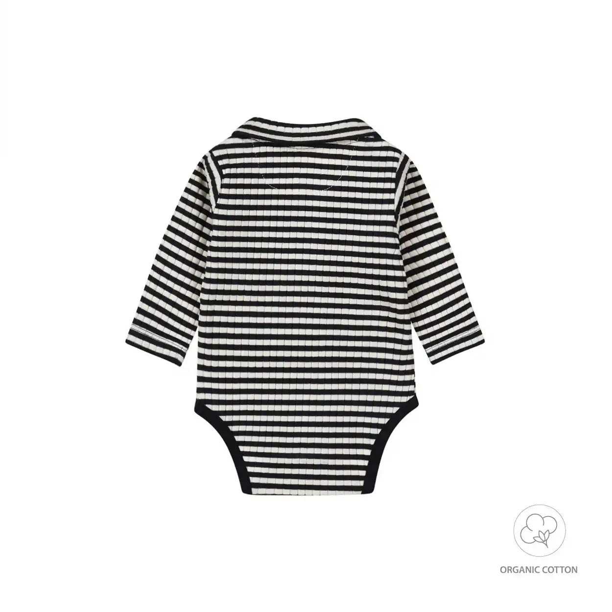 Dirkje jongens baby bio romper donkerblauw gestreept polo Dirkje jongens baby bio romper donkerblauw gestreept polo - Afbeelding 2